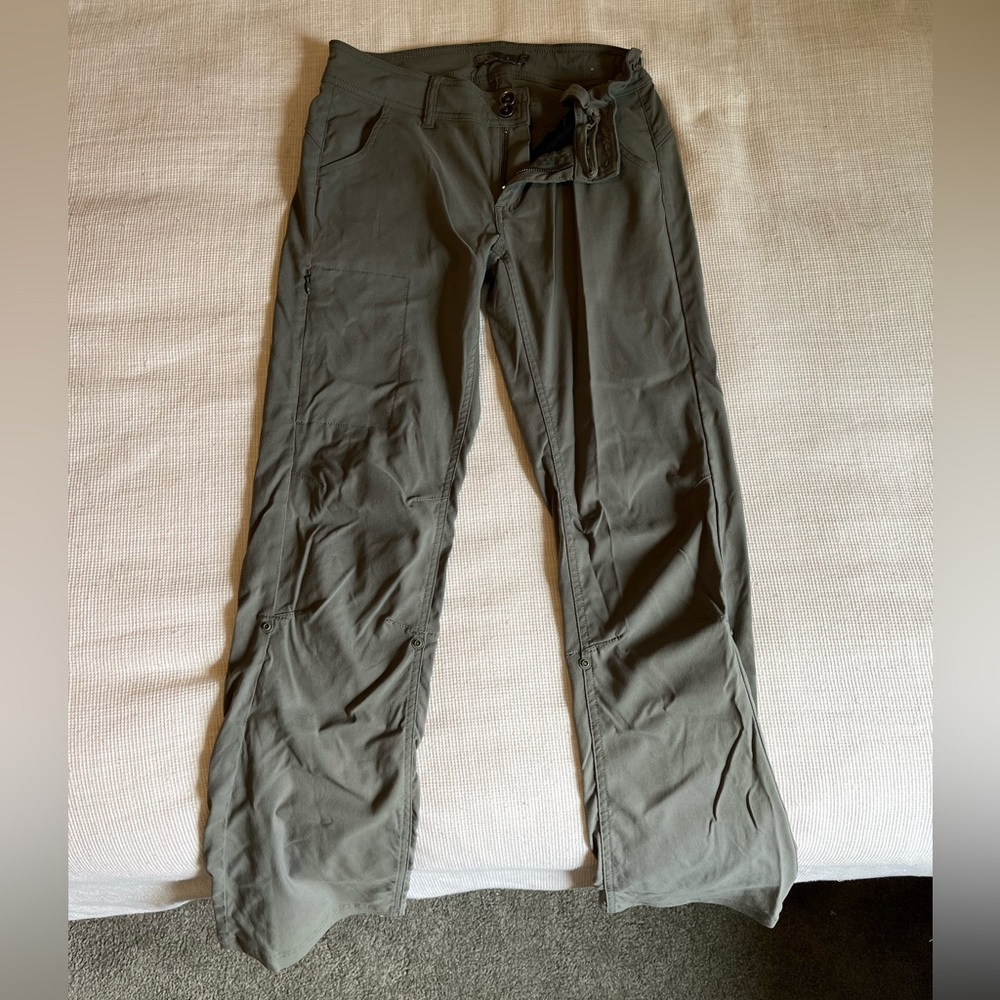 Green Prana hiking pants adjustable size 2